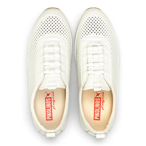 Liverpool - Men's White Leather Elastic Slip-on Sneakers