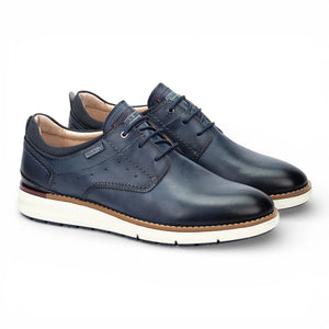 Manacor - Men's Blue Leather Lace-Up Sneakers