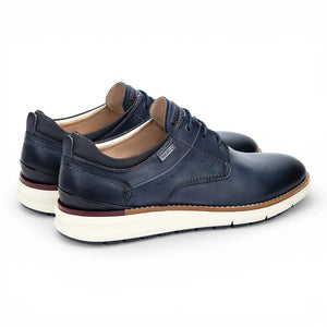 Manacor - Men's Blue Leather Lace-Up Sneakers