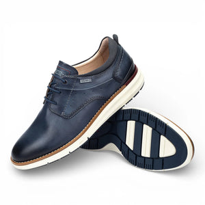 Manacor - Men's Blue Leather Lace-Up Sneakers