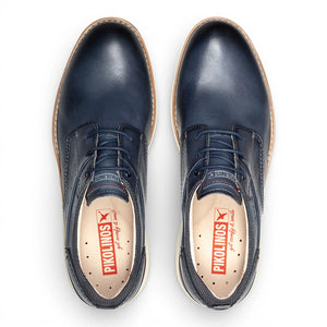 Manacor - Men's Blue Leather Lace-Up Sneakers