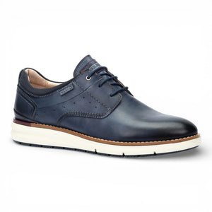 Manacor - Men's Blue Leather Lace-Up Sneakers