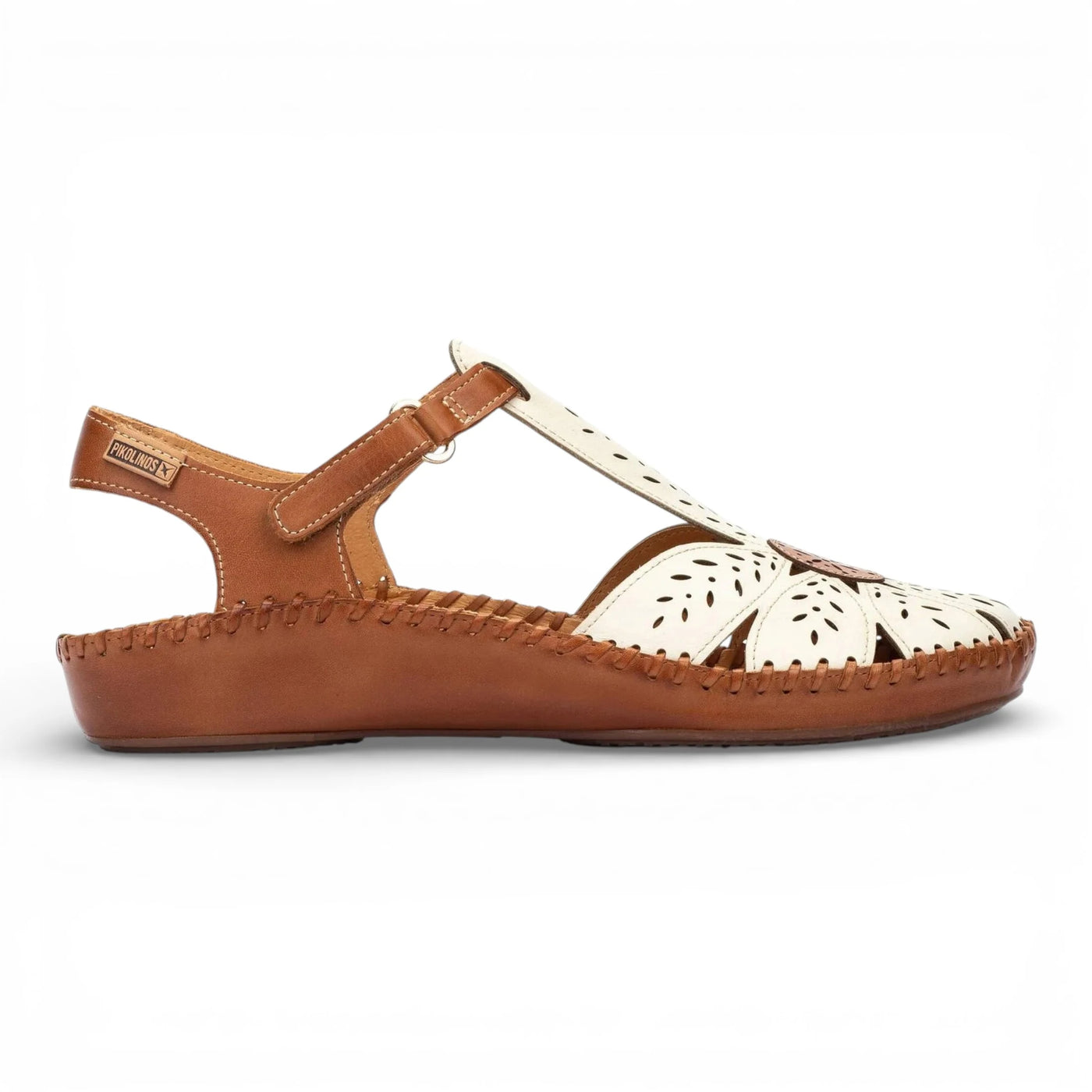 P-Vallarta - Women’s Tan Cream Leather Wedge Sandals