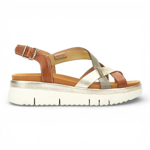Palma - Women's Brown Leather Wedge Sandals