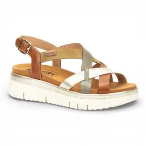Palma - Women's Brown Leather Wedge Sandals