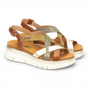 Palma - Women's Brown Leather Wedge Sandals