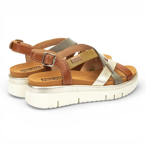 Palma - Women's Brown Leather Wedge Sandals