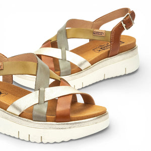 Palma - Women's Brown Leather Wedge Sandals