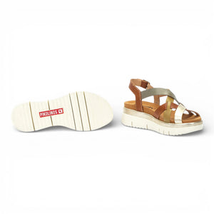 Palma - Women's Brown Leather Wedge Sandals