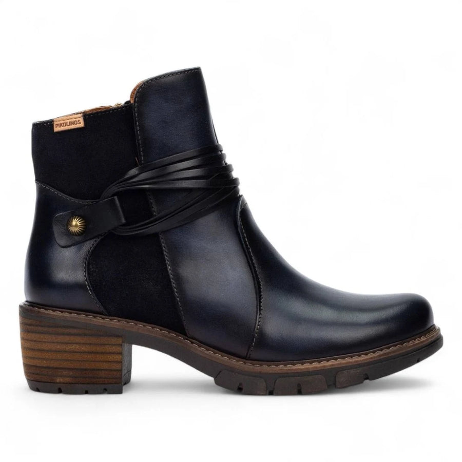 San Sebastian - Women's Blue Leather Ankle Boots-TruClothing