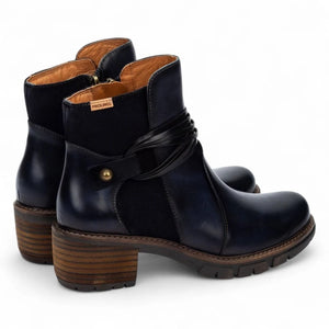 San Sebastian - Women's Blue Leather Ankle Boots-TruClothing