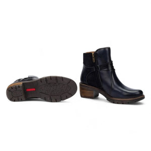 San Sebastian - Women's Blue Leather Ankle Boots-TruClothing