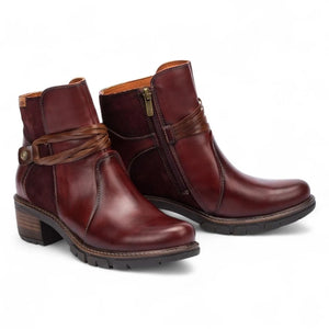San Sebastian - Women's Arcilla Red Leather Ankle Boots-TruClothing