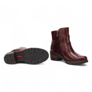 San Sebastian - Women's Arcilla Red Leather Ankle Boots-TruClothing