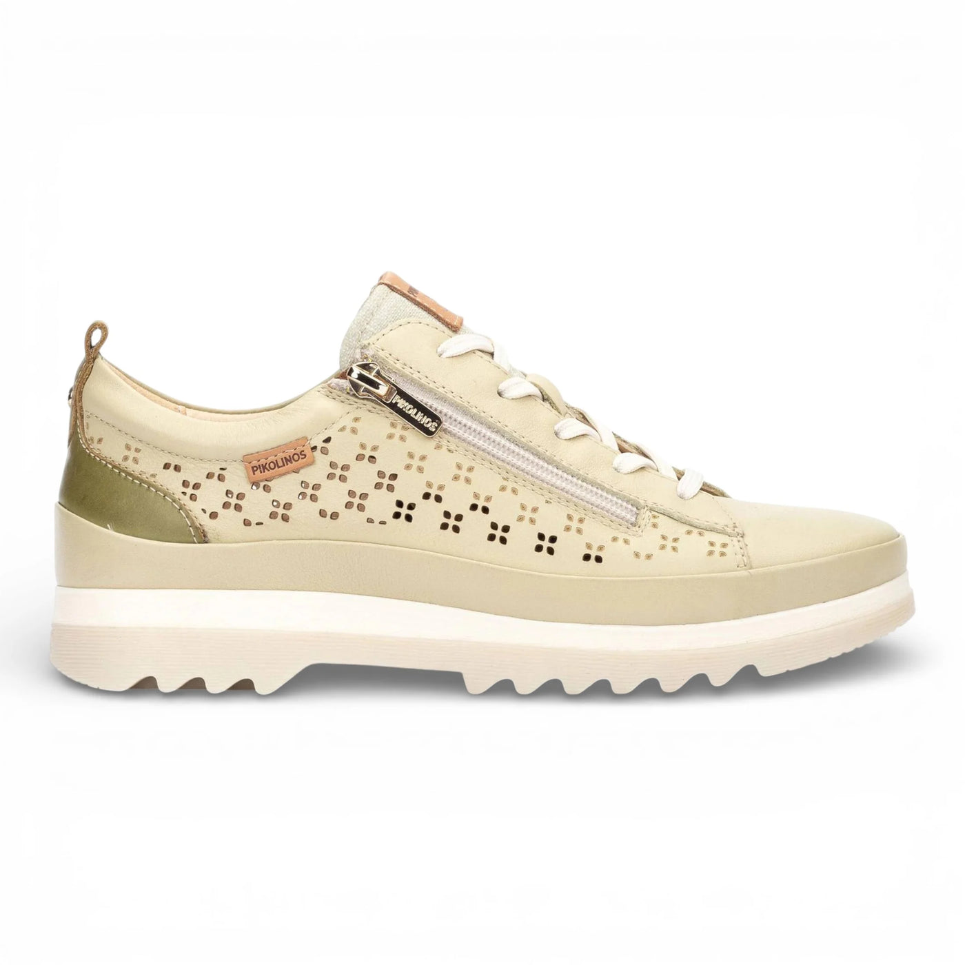 Vigo - Women’s Apple Green Leather Lace Up Zip Sneakers