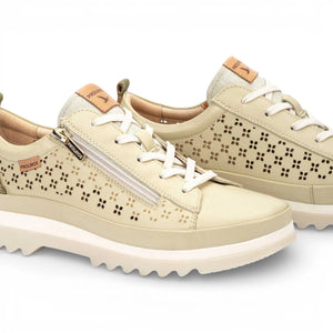 Vigo - Women’s Apple Green Leather Lace Up Zip Sneakers