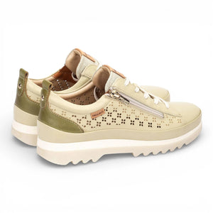 Vigo - Women’s Apple Green Leather Lace Up Zip Sneakers