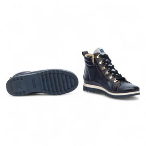 Vigo - Women’s Blue Leather Ankle Trainers Boots-TruClothing
