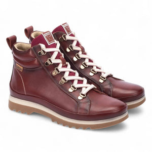 Vigo - Women’s Arcilla Red Leather Ankle Trainers Boots-TruClothing
