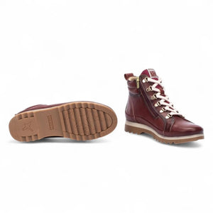 Vigo - Women’s Arcilla Red Leather Ankle Trainers Boots-TruClothing