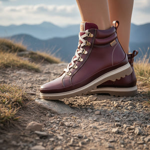 Vigo - Women’s Arcilla Red Leather Ankle Trainers Boots-TruClothing