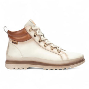 Vigo - Women’s Nata White Leather Ankle Trainers Boots-TruClothing