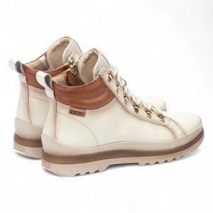 Vigo - Women’s Nata White Leather Ankle Trainers Boots-TruClothing
