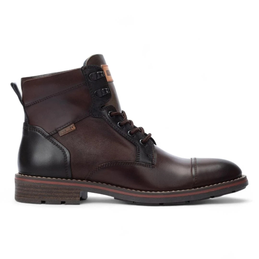 York - Men's Olmo Brown Lace Up Leather Ankle Boots-TruClothing