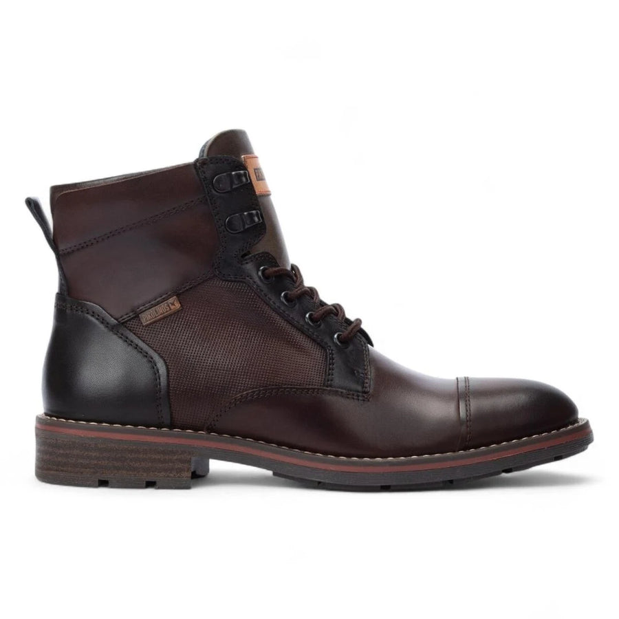York - Men's Olmo Brown Lace Up Leather Ankle Boots-TruClothing