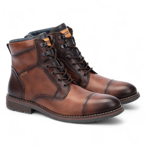 York - Men's Cuero Brown Lace Up Leather Ankle Boots-TruClothing