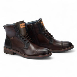 York - Men's Olmo Brown Lace Up Leather Ankle Boots-TruClothing