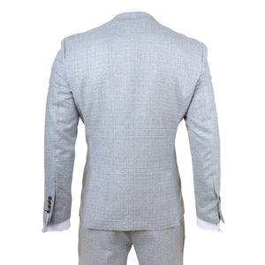 Luis - Men's Light Blue Plaid Check Slim Fit 3 Piece Suit-TruClothing