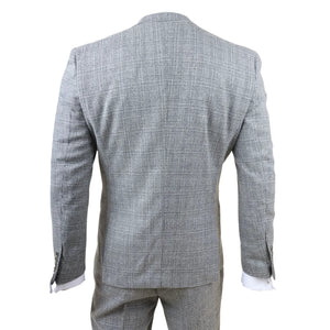 Parker - Men's Grey Classic Check Slim Fit 3 Piece Suit-TruClothing