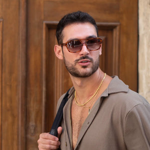Rome - Brown Rectangle Polarized Sunglasses-TruClothing
