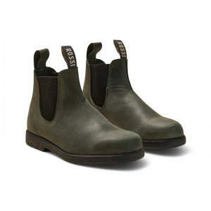 Booma 607 - Olive Green Leather Chelsea Boots-TruClothing