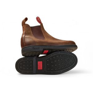 Booma 607 - Tan Brown Leather Chelsea Boots-TruClothing