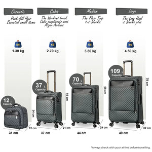 Soft Expandable Waterproof PVC Lightweight Travel Suitcase-TruClothing
