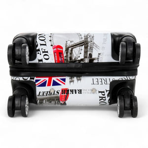 Hard Shell Expandable Luggage London City Print Suitcase-TruClothing
