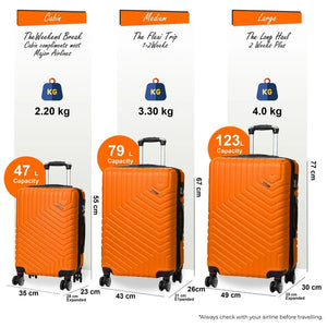 Hard Shell Luggage Set 8 Spinner Wheels ABS Suitcase-TruClothing