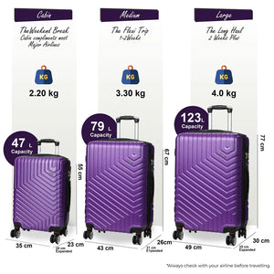 Hard Shell Luggage Set 8 Spinner Wheels ABS Suitcase-TruClothing