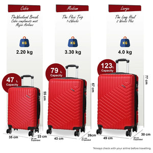 Hard Shell Luggage Set 8 Spinner Wheels ABS Suitcase-TruClothing