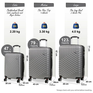 Hard Shell Luggage Set 8 Spinner Wheels ABS Suitcase-TruClothing