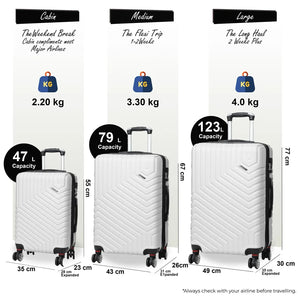 Hard Shell Luggage Set 8 Spinner Wheels ABS Suitcase-TruClothing