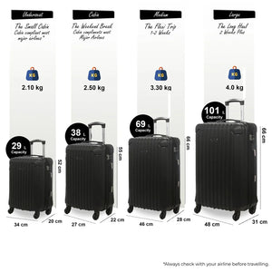 Hardshell Luggage Set 8 Spinner Wheels Suitcase-TruClothing
