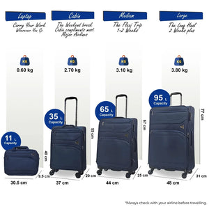 Softshell Luggage Set Cabin Check-in Suitcase-TruClothing