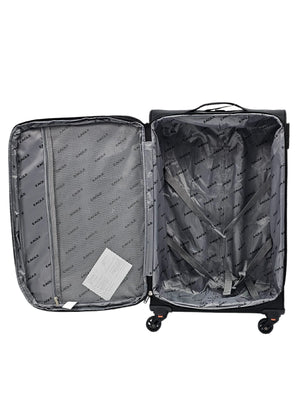 Soft Case Suitcase 4 Wheels Zipped Compartments-TruClothing