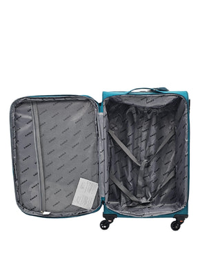 Soft Case Suitcase 4 Wheels Zipped Compartments-TruClothing