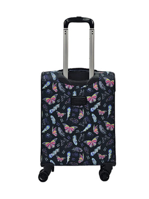 Soft Shell Butterfly Leaf Check Print Suitcase-TruClothing