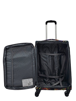Soft Shell Butterfly Leaf Check Print Suitcase-TruClothing