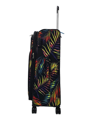 Soft Shell Butterfly Leaf Check Print Suitcase-TruClothing